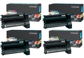 4 Pack Genuine Lexmark C780 Toner Cartridge Set High Yield Return Program