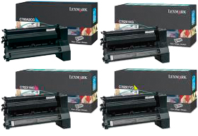 4 Pack Genuine Lexmark C782 Toner Cartridge Set Extra High Yield Return Program