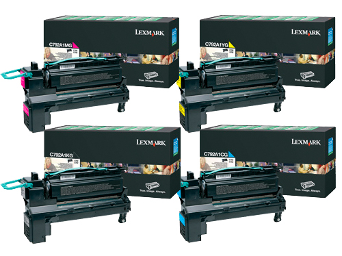 4 Pack Genuine Lexmark C792 X792 Toner Cartridge Set Return Program