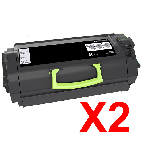 2 x Compatible Lexmark MX722 MS823 MS826 MX826 Toner Cartridge Ultra High Yield 58D6U0E