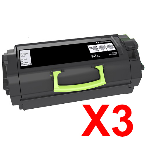 3 x Compatible Lexmark MX722 MS823 MS826 MX826 Toner Cartridge Ultra High Yield 58D6U0E