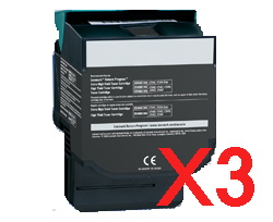 3 x Compatible Lexmark C540 C543 C544 C546 X544 X546 Black Toner Cartridge High Yield C540H1KG