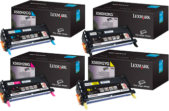 4 Pack Genuine Lexmark X560N Toner Cartridge Set High Yield