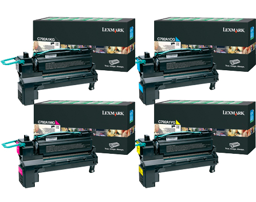 4 Pack Genuine Lexmark X792 Toner Cartridge Set Extra High Yield Return Program