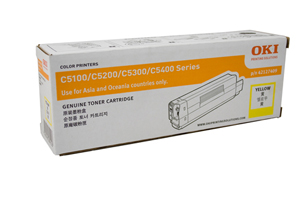 1 x Genuine OKI C5100 C5200 C5300 C5400 Yellow Toner Cartridge