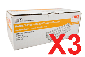 3 x Genuine OKI B410 B430 B440 MB470 MB480 Toner Cartridge