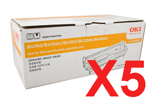 5 x Genuine OKI B410 B430 B440 MB470 MB480 Toner Cartridge