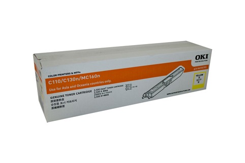 1 x Genuine OKI C110 C130 MC160 Yellow Toner Cartridge High Yield
