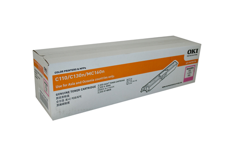 1 x Genuine OKI C110 C130 MC160 Magenta Toner Cartridge High Yield