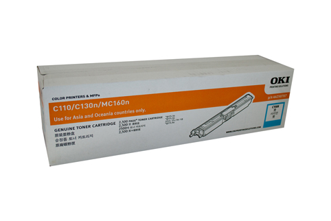 1 x Genuine OKI C110 C130 MC160 Cyan Toner Cartridge High Yield