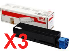 3 x Genuine OKI B401 MB451 Toner Cartridge High Yield