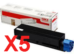 5 x Genuine OKI B401 MB451 Toner Cartridge High Yield