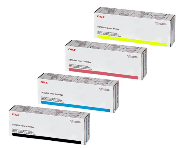 4 Pack Genuine OKI MC770 MC780 Toner Cartridge Set