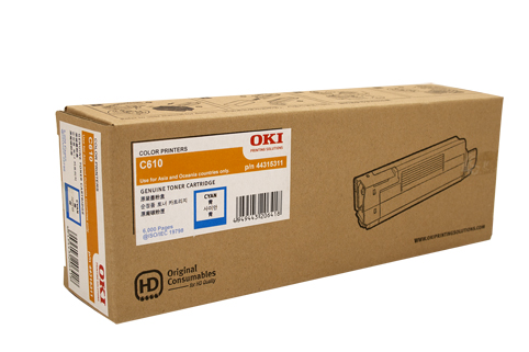 1 x Genuine OKI MC873 MC873dn Cyan Toner Cartridge