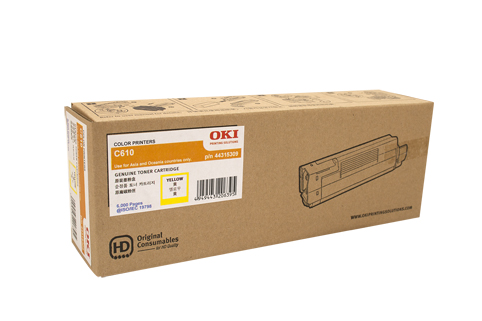 1 x Genuine OKI MC853 MC853dn MC873 MC873dn Yellow Toner Cartridge