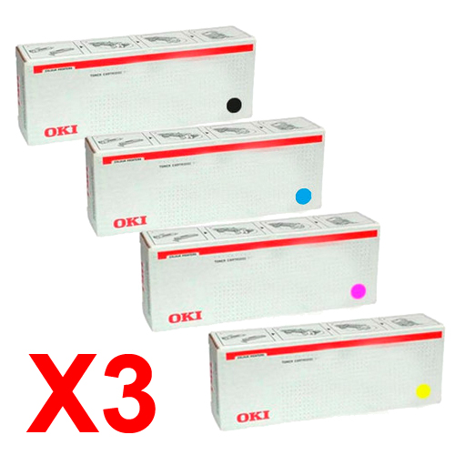 3 Lots of 4 Pack Genuine OKI C712 C712n Toner Cartridge Set