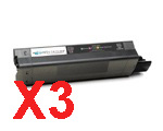 3 x Compatible OKI C5100 C5200 C5300 C5400 Black Toner Cartridge