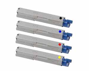 4 Pack Compatible OKI C9600 C9650 C9800 C9850 Toner Cartridge Set
