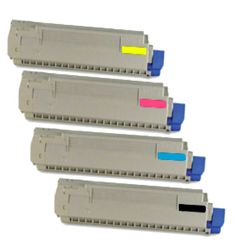 4 Pack Compatible OKI MC860 Toner Cartridge Set