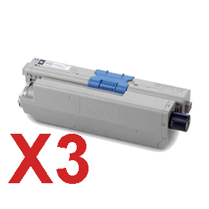 3 x Compatible OKI C510 C530 MC561 Black Toner Cartridge