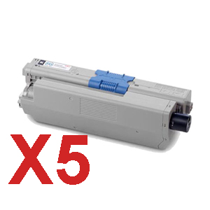 5 x Compatible OKI C301 C321 Black Toner Cartridge