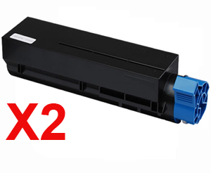 2 x Compatible OKI B401 MB451 Toner Cartridge High Yield