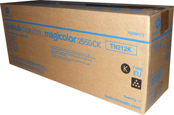 1 x Genuine Konica Minolta Bizhub C10 Black Toner Cartridge TN212K A00W482