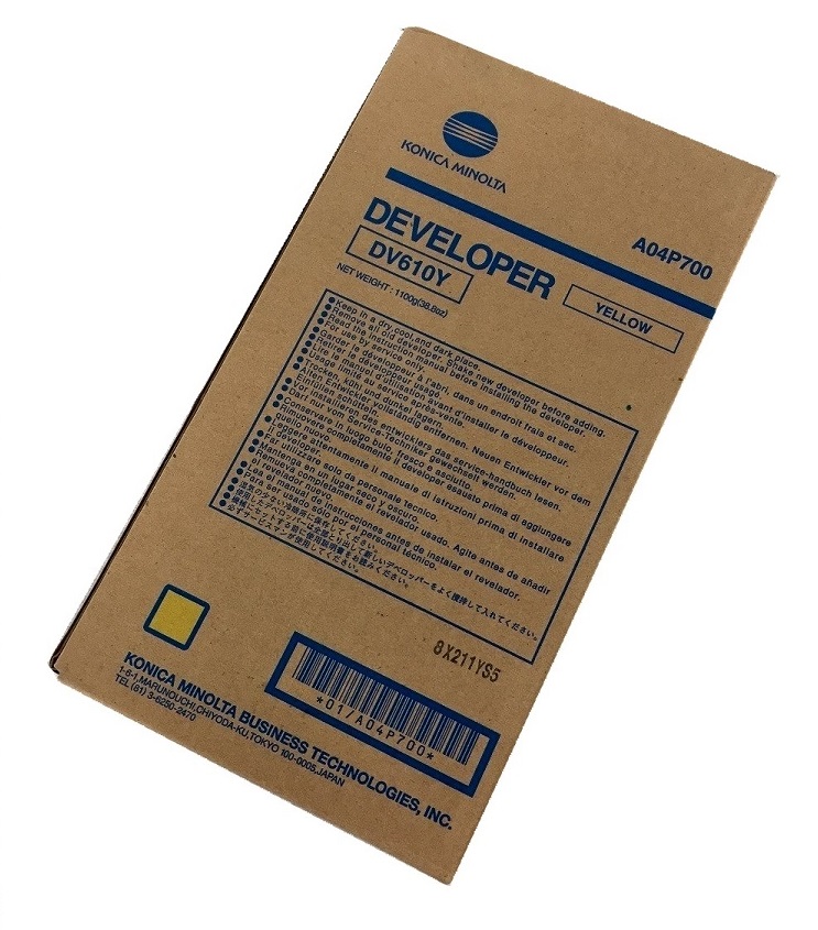 1 x Genuine Konica Minolta Bizhub Pro C5501 C6501 Yellow Developer DV610Y A04P700