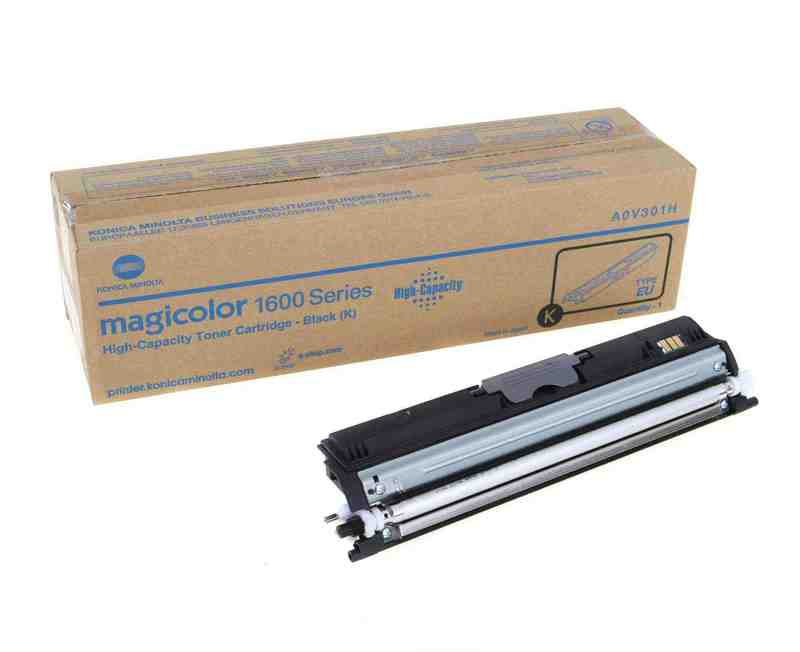 1 x Genuine Konica Minolta magicolor 1600 1650 1690 Black Toner Cartridge A0V301K