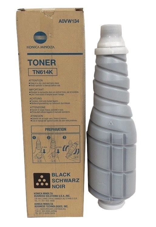 1 x Genuine Konica Minolta Bizhub Pro C65HC Black Toner Cartridge TN614K A0VW134