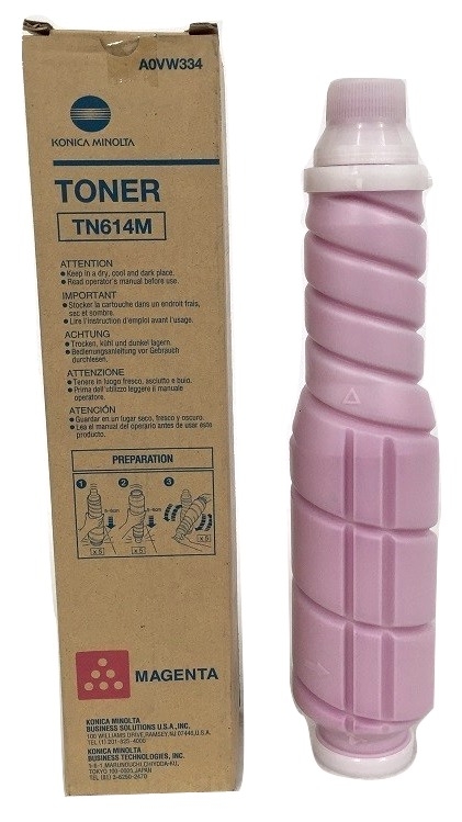 1 x Genuine Konica Minolta Bizhub Pro C65HC Magenta Toner Cartridge TN614M A0VW334