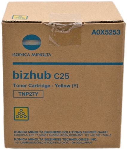 1 x Genuine Konica Minolta Bizhub C25 Yellow Toner Cartridge TNP27Y A0X5293
