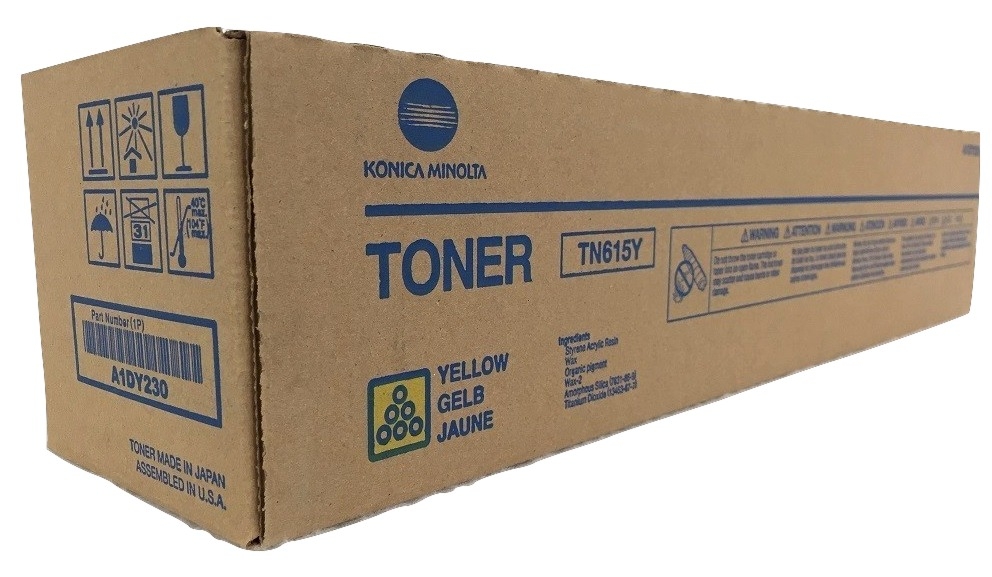 1 x Genuine Konica Minolta Bizhub Press C8000 Yellow Toner Cartridge TN615Y A1DY230