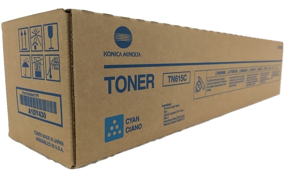 1 x Genuine Konica Minolta Bizhub Press C8000 Cyan Toner Cartridge TN615C A1DY430