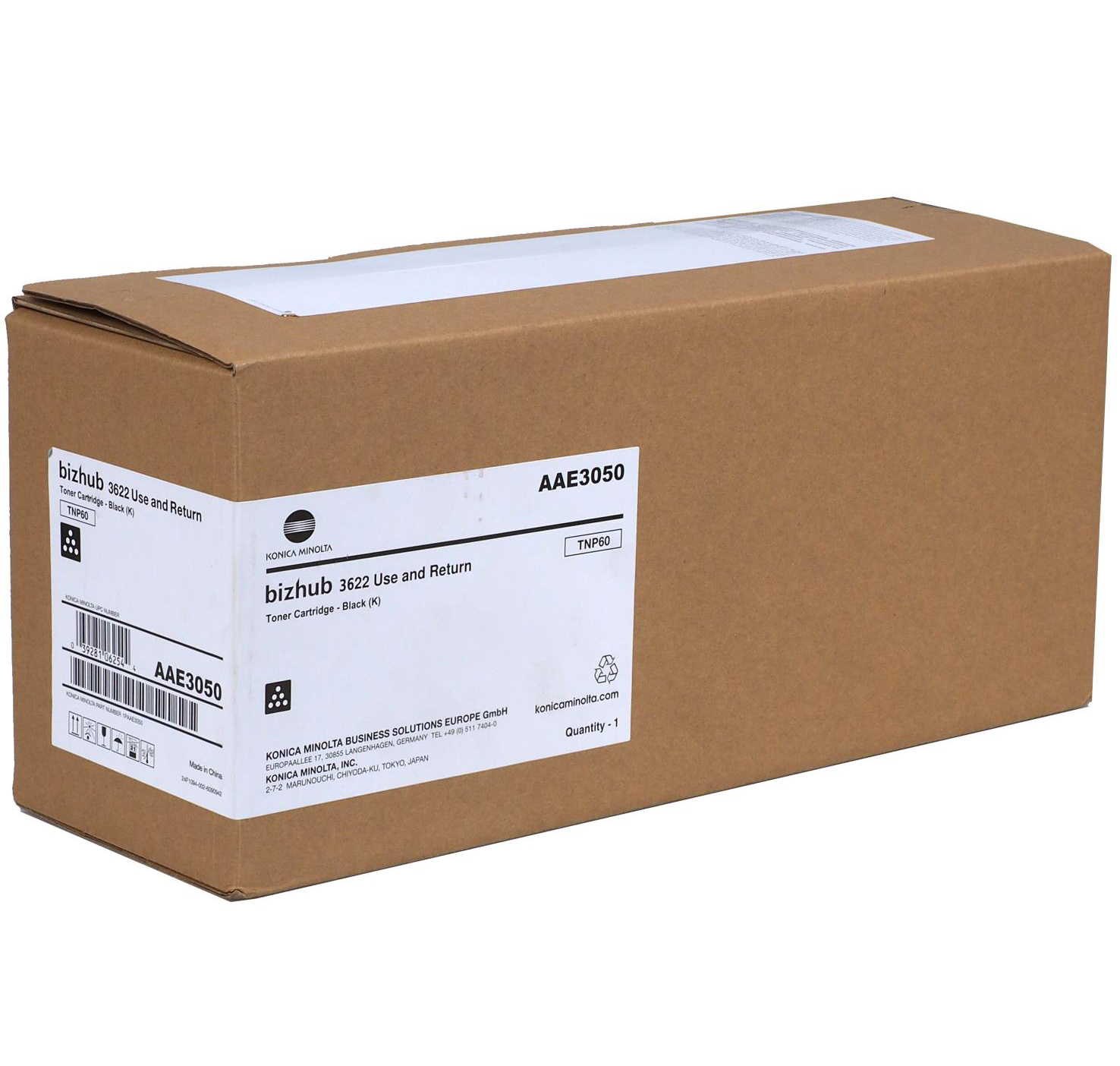 1 x Genuine Konica Minolta Bizhub 3622 Toner Cartridge TNP60 AAE3090