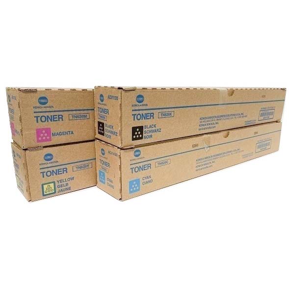 4 Pack Genuine Konica Minolta Bizhub C450i C550i C650i TN626 Toner Cartridge Set