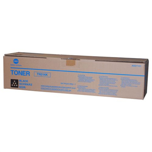 1 x Genuine Konica Minolta Bizhub C353 Black Toner Cartridge TN314K AOD7121