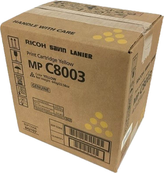 1 x Genuine Ricoh IM C6500 IM C8000 MP-C6503 MP-C8003 Yellow Toner Cartridge 842189