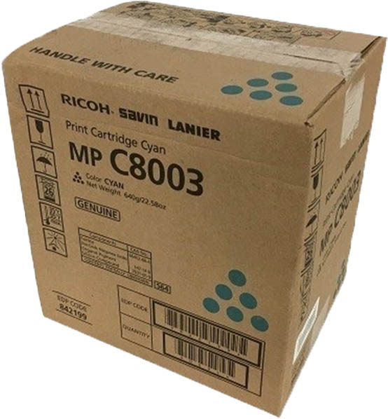 1 x Genuine Ricoh IM C6500 IM C8000 MP-C6503 MP-C8003 Cyan Toner Cartridge 842191