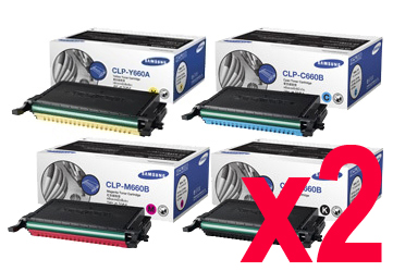 2 Lots of 4 Pack Genuine Samsung CLP-610 CLP-660 CLX-6210 CLX-6240 Toner Cartridge Set ST907A ST886A ST925A ST960A