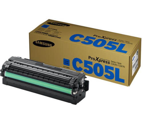 1 x Genuine Samsung SL-C2620 SL-C2670 SL-C2680 Cyan Toner Cartridge High Yield CLT-C505L SU036A