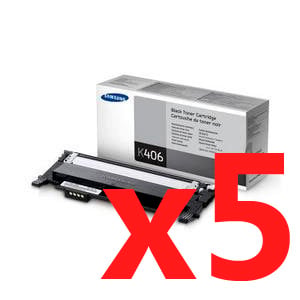 5 x Genuine Samsung CLP-360 CLP-365 CLX-3300 CLX-3305 Black Toner Cartridge CLT-K406S SU120A