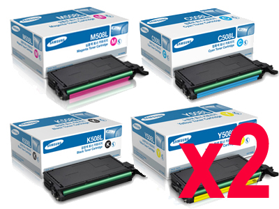 2 Lots of 4 Pack Genuine Samsung CLP-620 CLP-670 CLX-6220 CLX-6250 Toner Cartridge Set SU191A SU058A SU325A SU535A