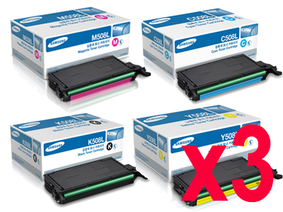 3 Lots of 4 Pack Genuine Samsung CLP-620 CLP-670 CLX-6220 CLX-6250 Toner Cartridge Set SU191A SU058A SU325A SU535A