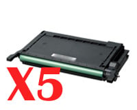 5 x Compatible Samsung CLP-610 CLP-660 CLX-6210 CLX-6240 Black Toner Cartridge CLP-K660B ST907A