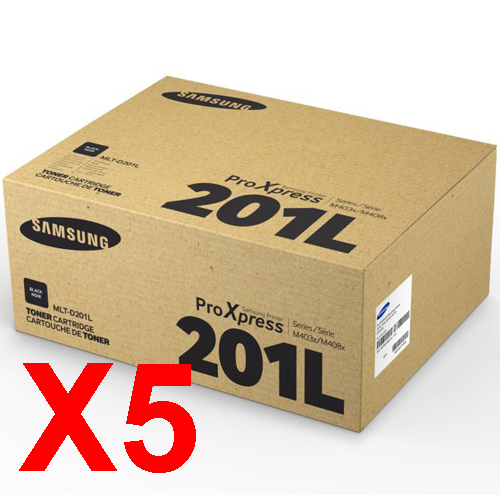 5 x Genuine Samsung SL-M4030 SL-M4080 Toner Cartridge High Yield MLT-D201L SU871A