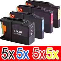 20 Pack Compatible Brother LC-73 Ink Cartridge Set (5BK,5C,5M,5Y)