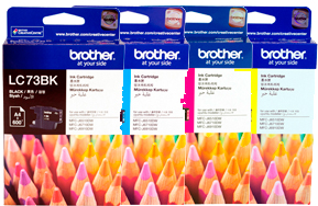 4 Pack Genuine Brother LC-73 Ink Cartridge Set (1BK,1C,1M,1Y)