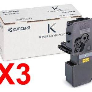 3 x Genuine Kyocera TK-5224K Black Toner Cartridge P5021 M5521