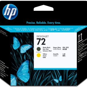 1 x Genuine HP 72 Matte Black & Yellow Printhead C9384A